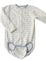 画像: 大人用ロンパース前開き 長袖 ゾウさん柄（Mサイズ）