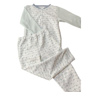 画像: 大人用ロンパース＆ロングパンツ前開き 長袖 ゾウさん柄（Lサイズ）