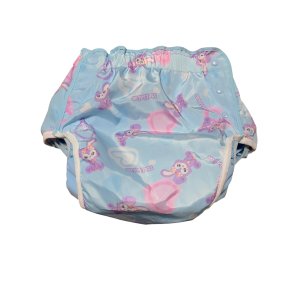 画像: 大人用おむつカバーうさぎ柄ウレタン防水ダブルギャザー仕様