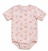 画像: 大人用ロンパースウサギ＆ハート柄 半袖