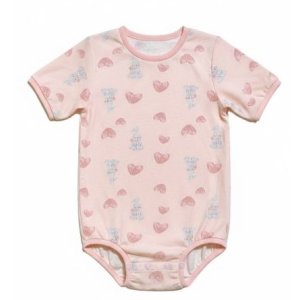 画像: 大人用ロンパースウサギ＆ハート柄 半袖