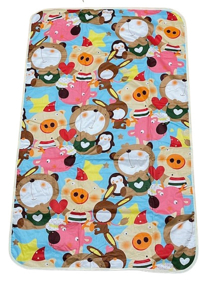 画像1: おねしょシーツ・おねしょマット動物柄 約120×75cm