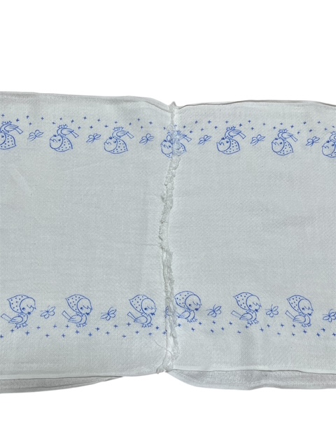 画像: 布おむつドビー織りレトロ小鳥柄中古品 85cm