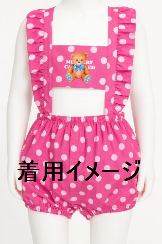 画像2: 大人用 ロンパースサロペット 水玉/ピンク