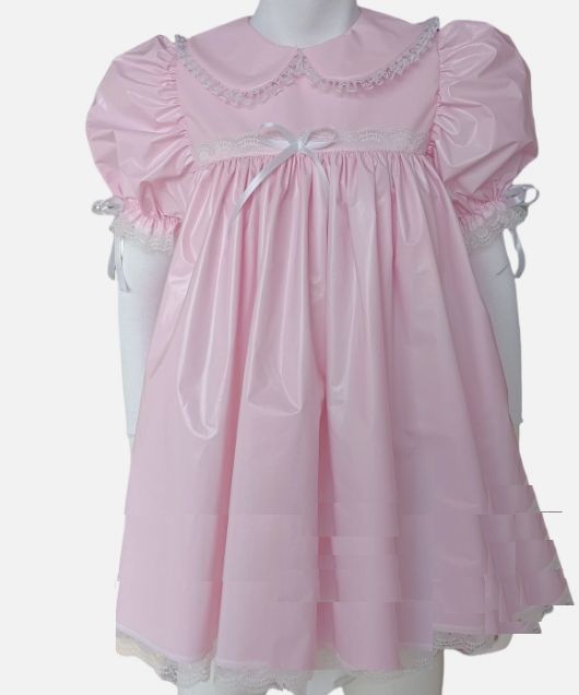 画像1: 大人用 ベビードレス PVCベビーピンク3点セット