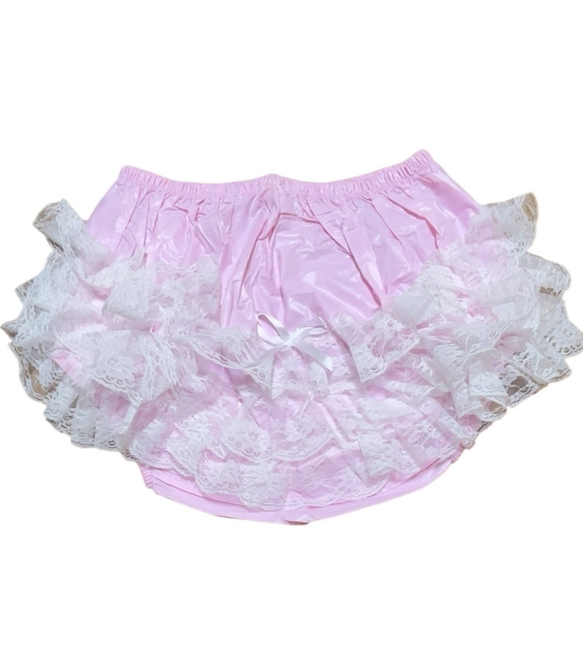 画像: 大人用 ベビードレス PVCベビーピンク3点セット