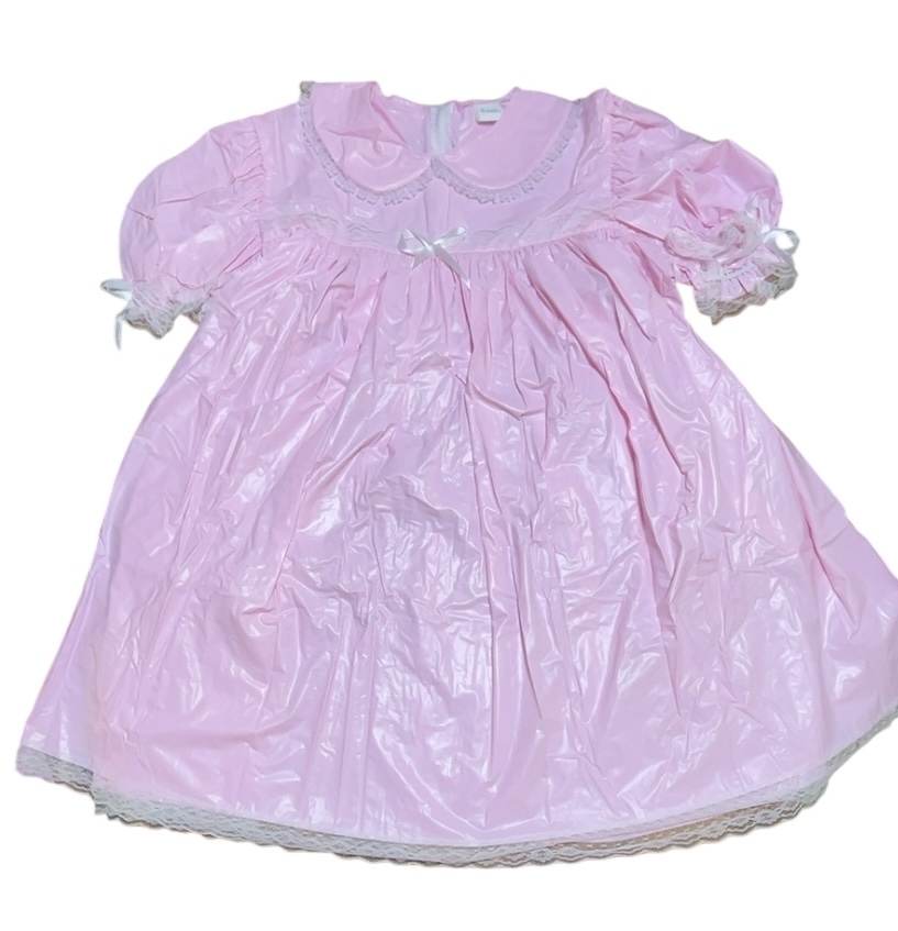 画像2: 大人用 ベビードレス PVCベビーピンク3点セット