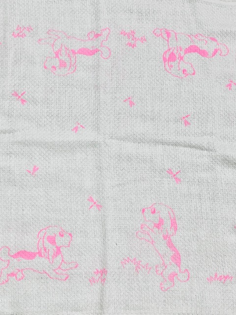 画像: 大人用布おしめレトロワンちゃんドビー織り/ピンク86cm×1枚