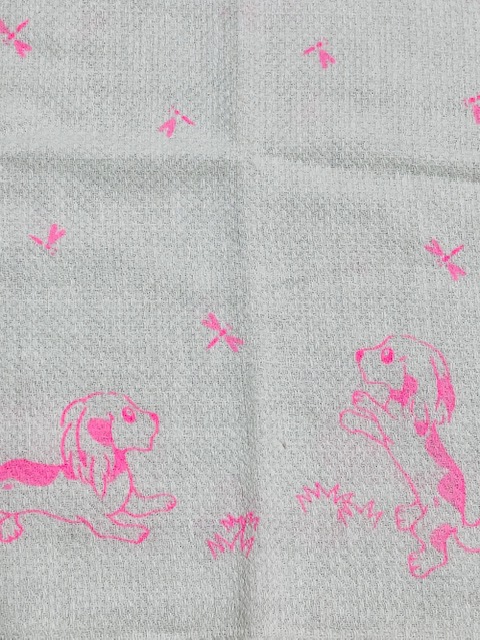 画像: 大人用布おしめレトロワンちゃんドビー織り/ピンク86cm×1枚