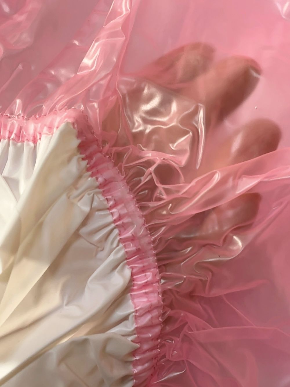 画像: 大人用ロンパースPVCフリルピンク Lサイズ