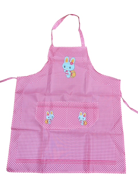 画像2: ウサギ柄 保育士エプロン ・ママのエプロン