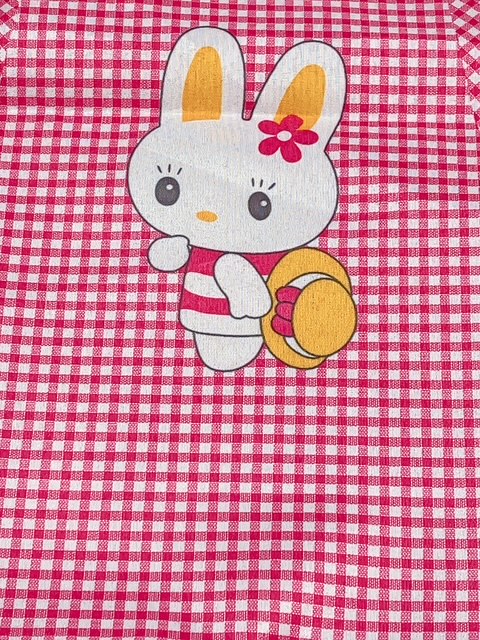 画像: ウサギ柄 保育士エプロン ・ママのエプロン