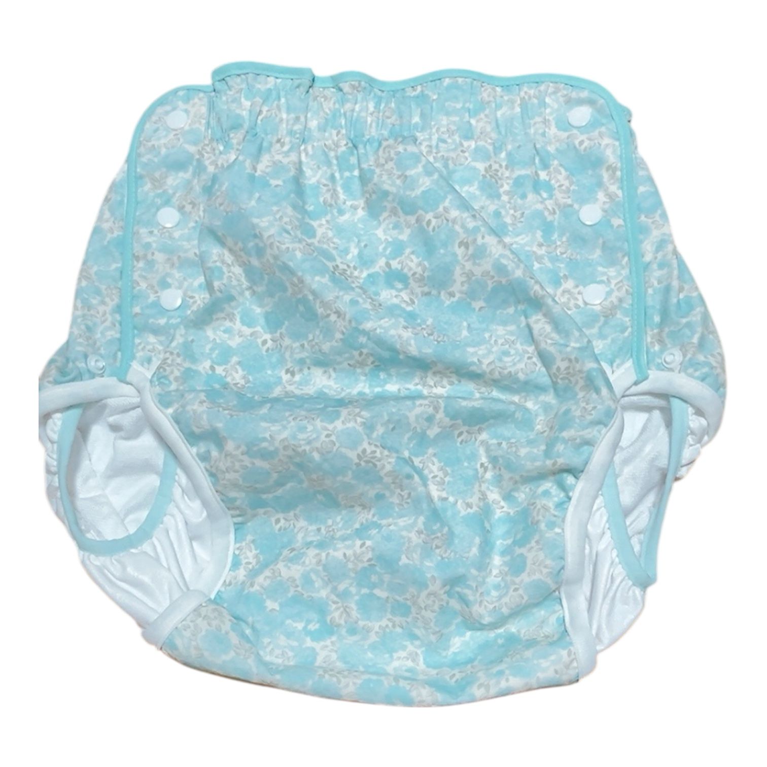 大人用 おむつカバー水色フラワー柄
