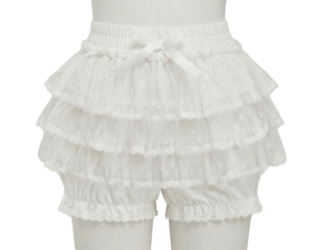 画像1: 大人用ふんわり3段フリルレースパンツB