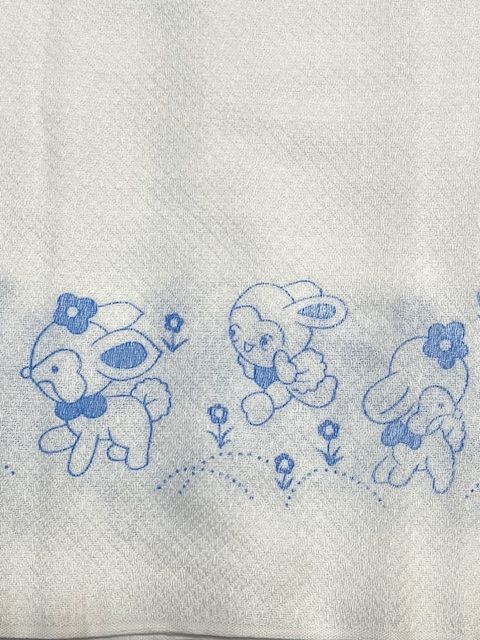 画像: 昭和レトロ 布おむつドビー織りウサギさん柄 新古品70cm
