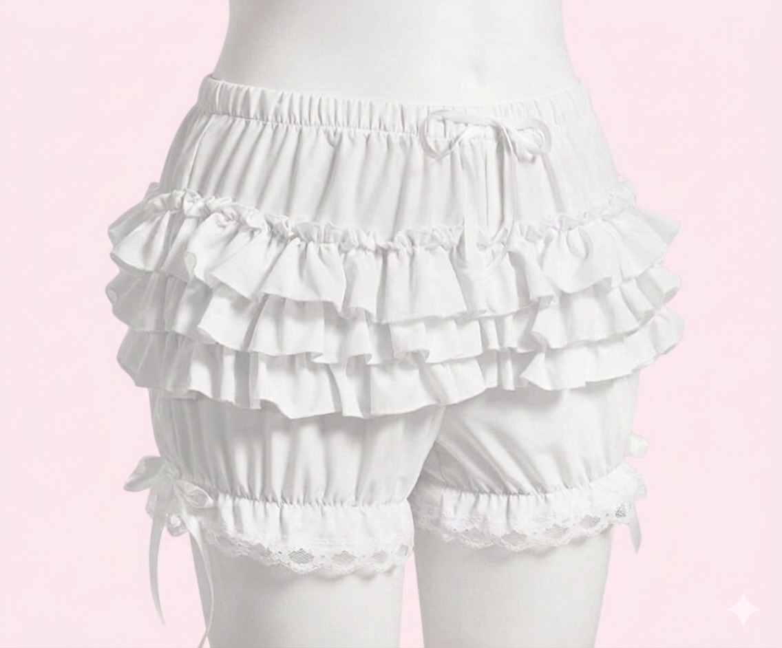 画像: 大人用ふんわり3段フリルレースパンツA
