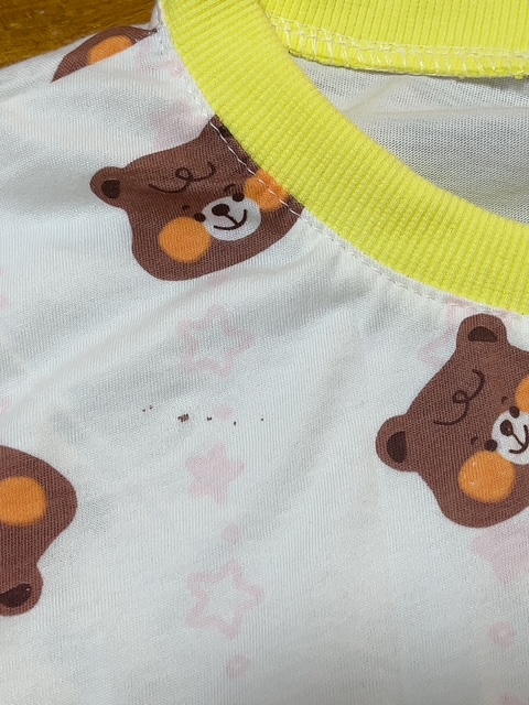 画像: 大人用ロンパース クマさんと星柄 半袖