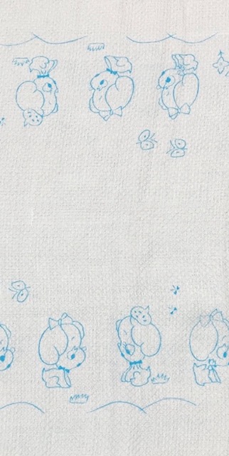 画像: 昭和レトロ 布おむつドビー織りワンちゃん柄 新古品70cm