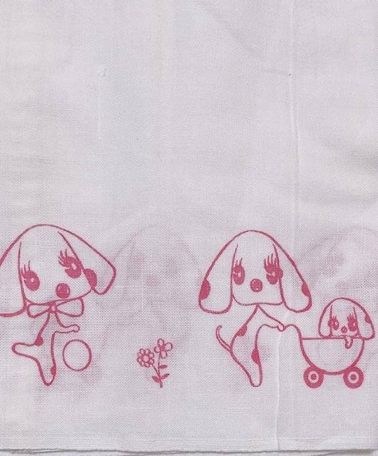 画像: 昭和レトロ 大人用布おむつワンちゃん柄平織り新古品68cm